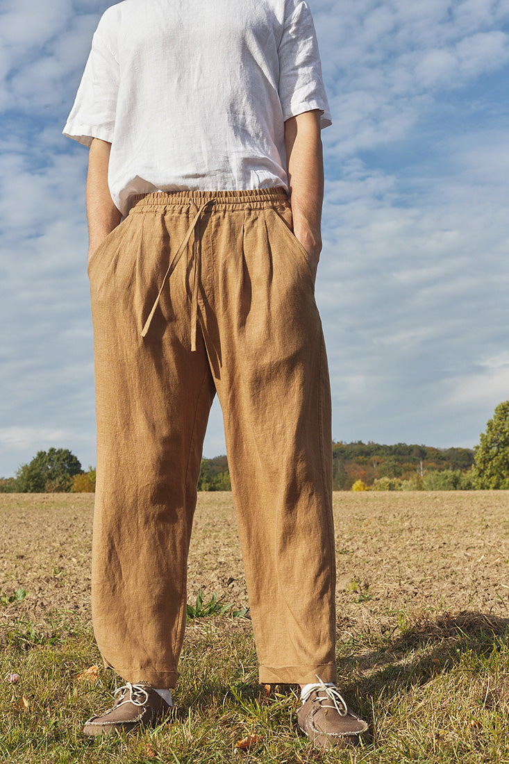linen pleated pants