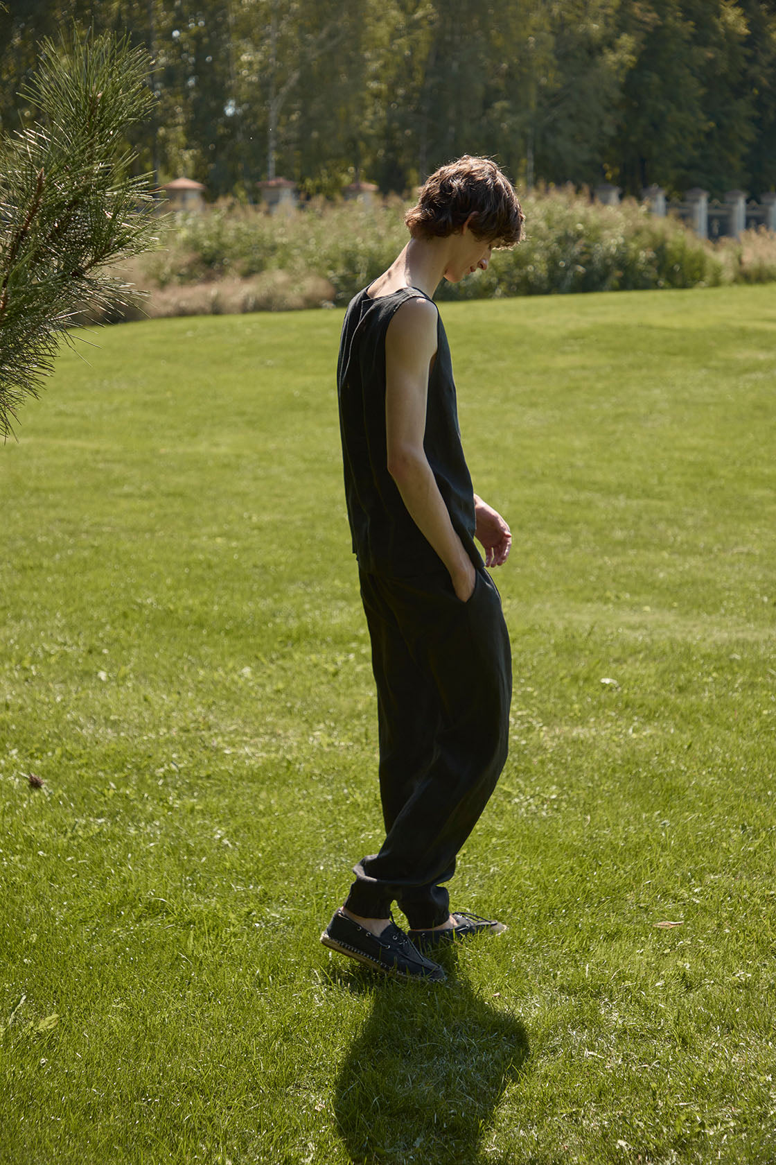 flax linen tank top men