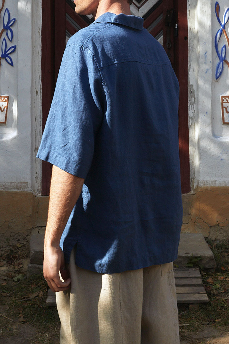 Linen mens polo shirt