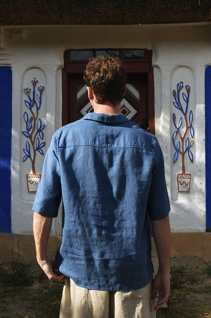 Linen polo shirt