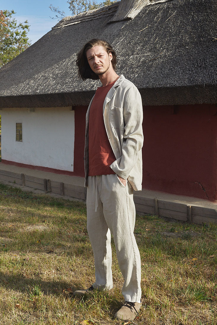 Relaxed linen blazer