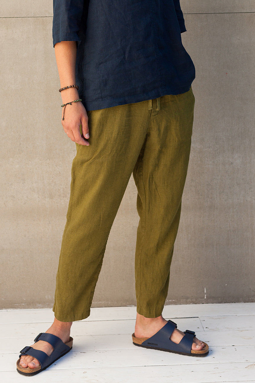 Mens Chino Linen Pants