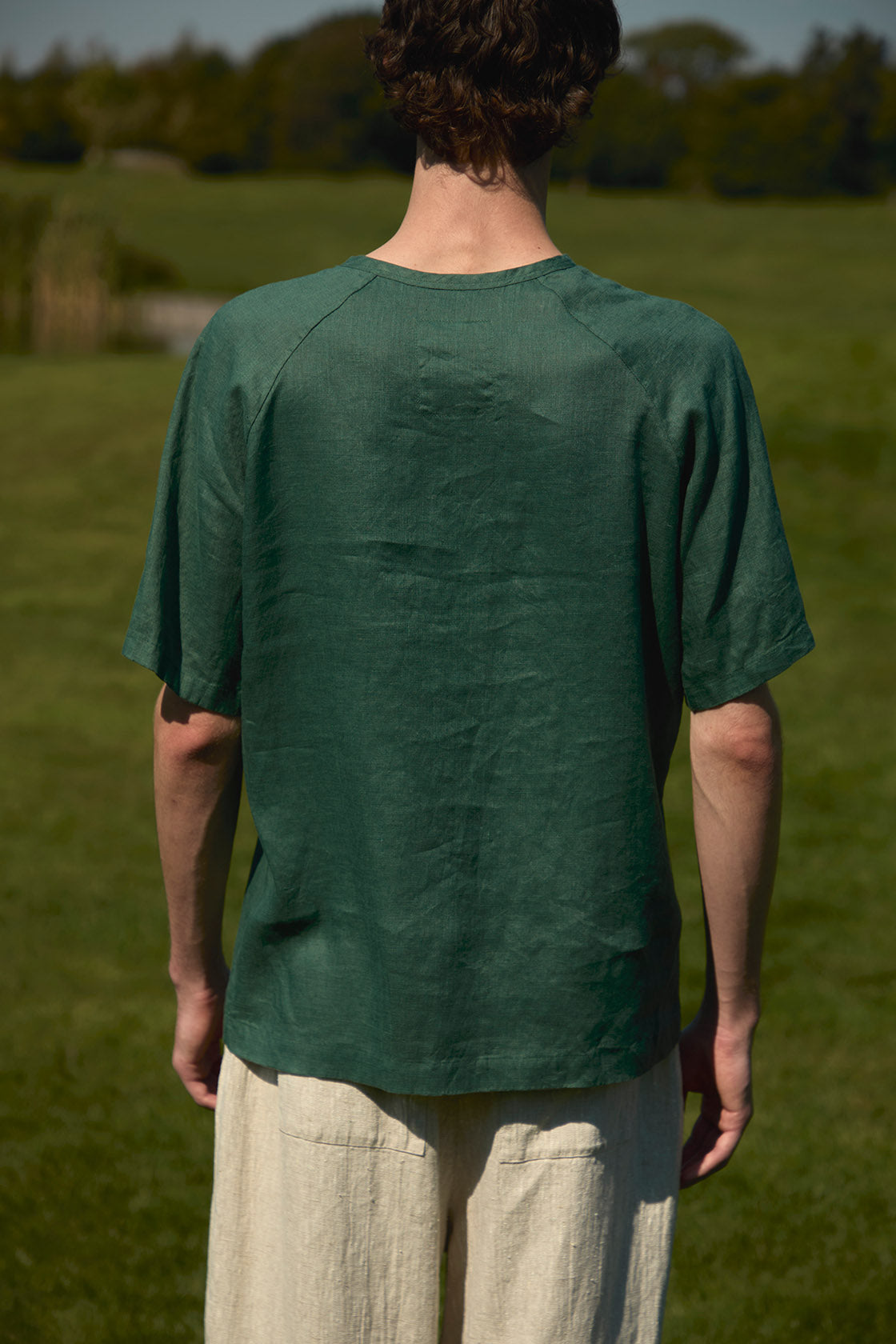 natural linen t-shirt men's