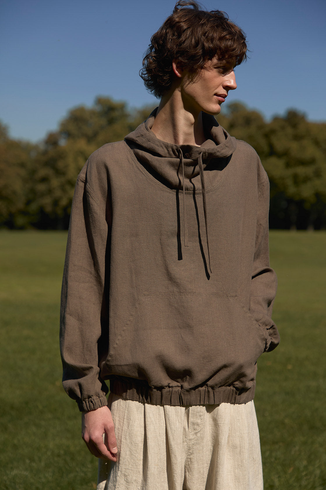 Men's linen hoodie