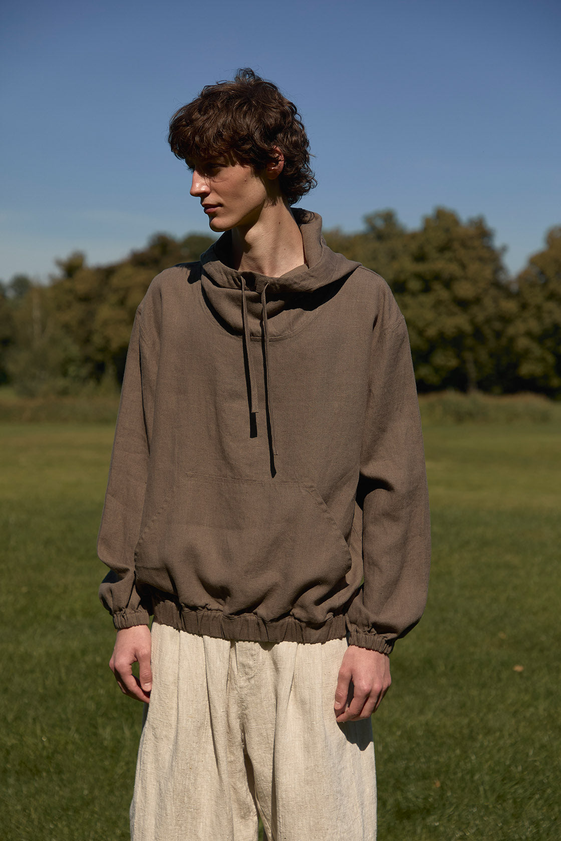 Men's linen hoodie