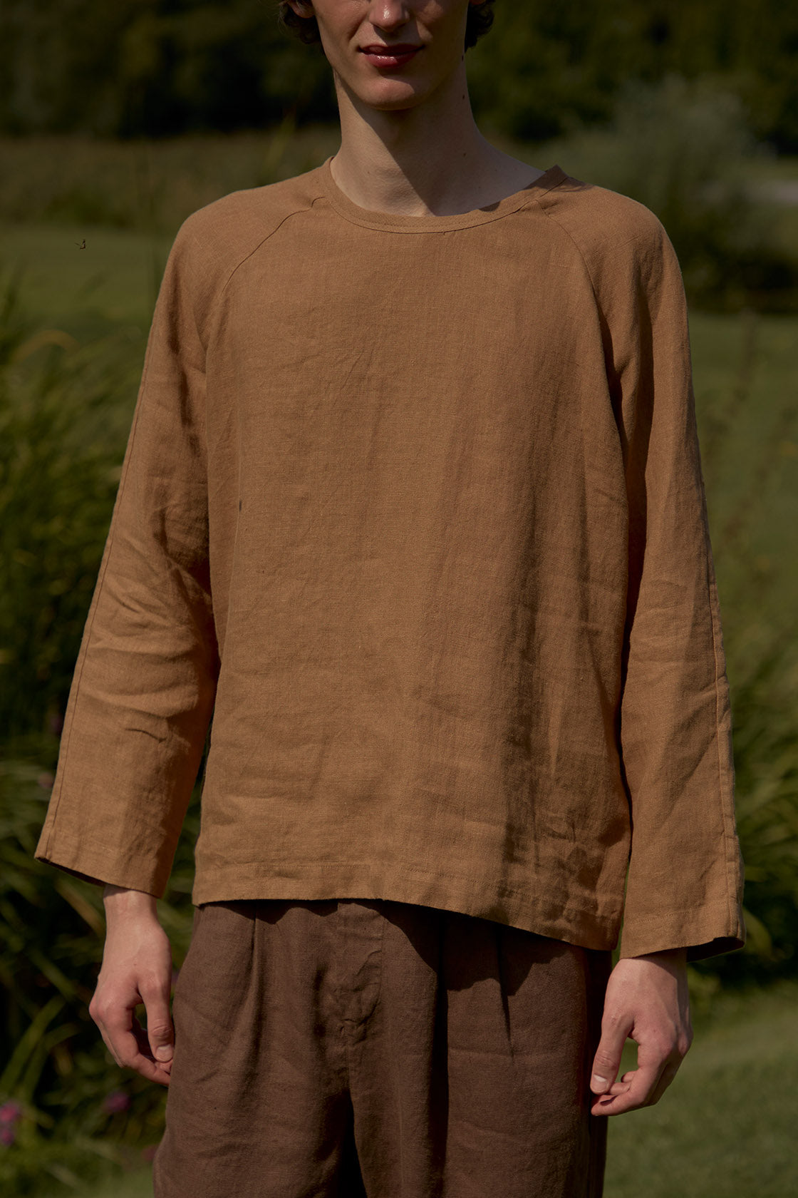 Linen Raglan Sleeve Shirt Men's