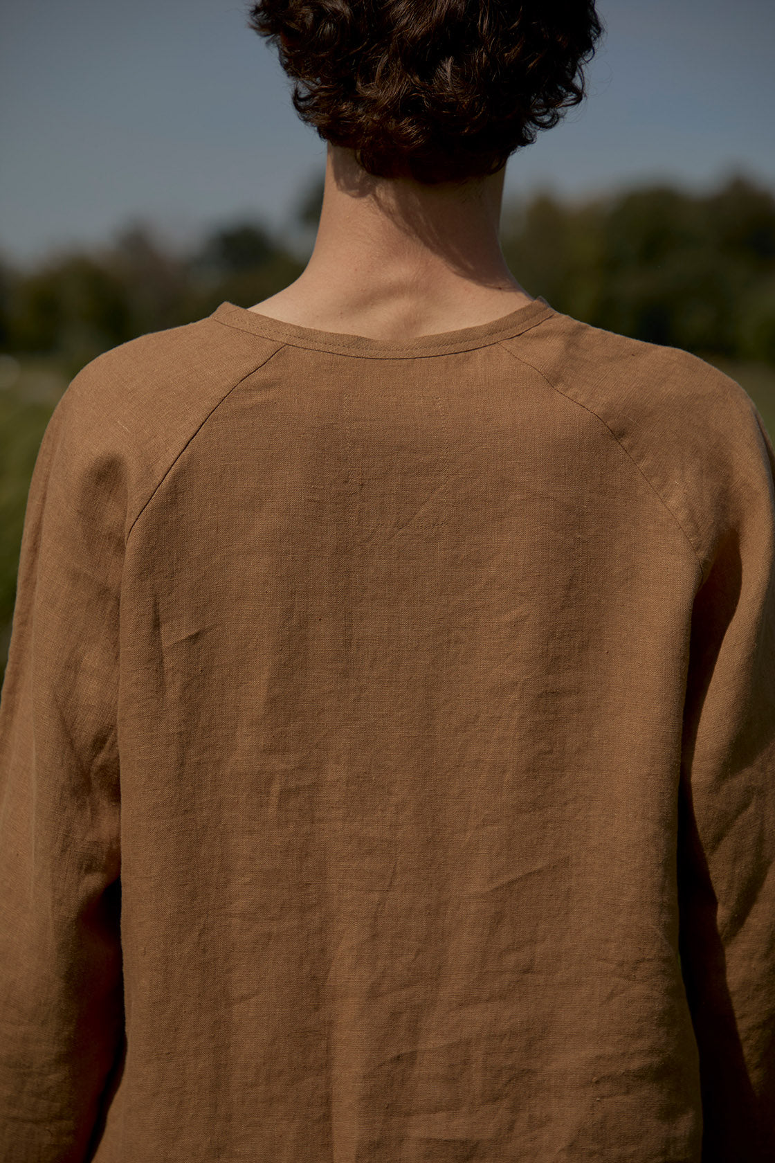 Linen Long Sleeve Raglan Shirt Men's