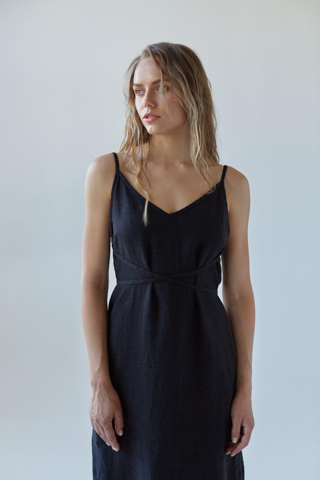 Black Linen Summer Dress