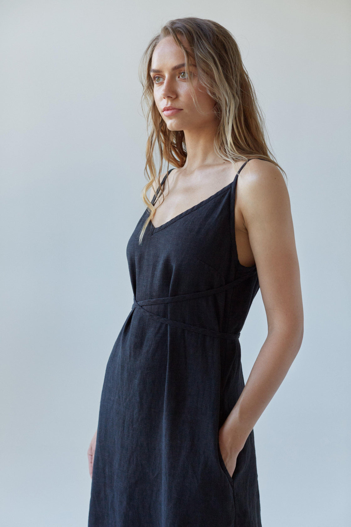 linen summer dress with pockets