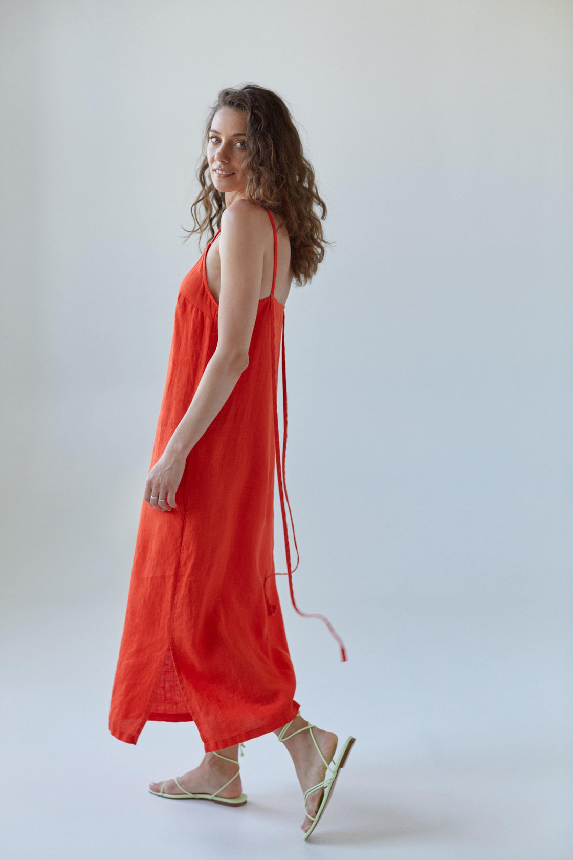 linen slip dress maxi