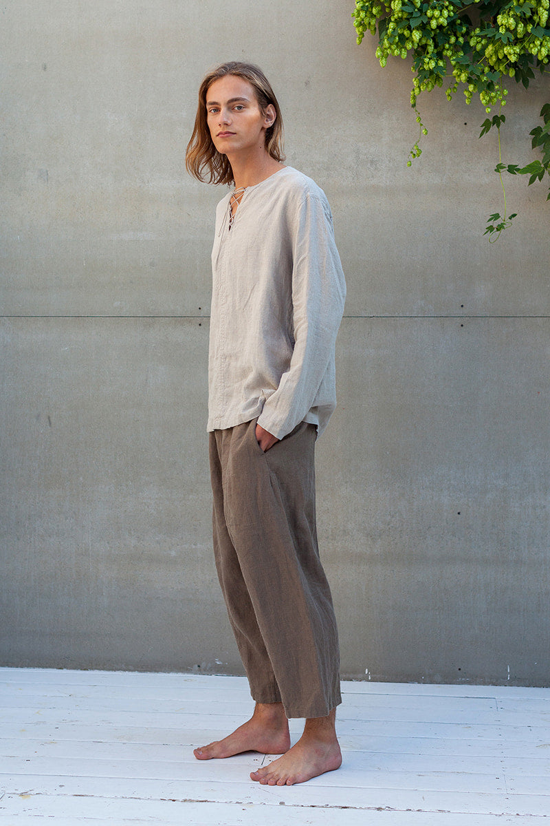 mens linen tunic shirt
