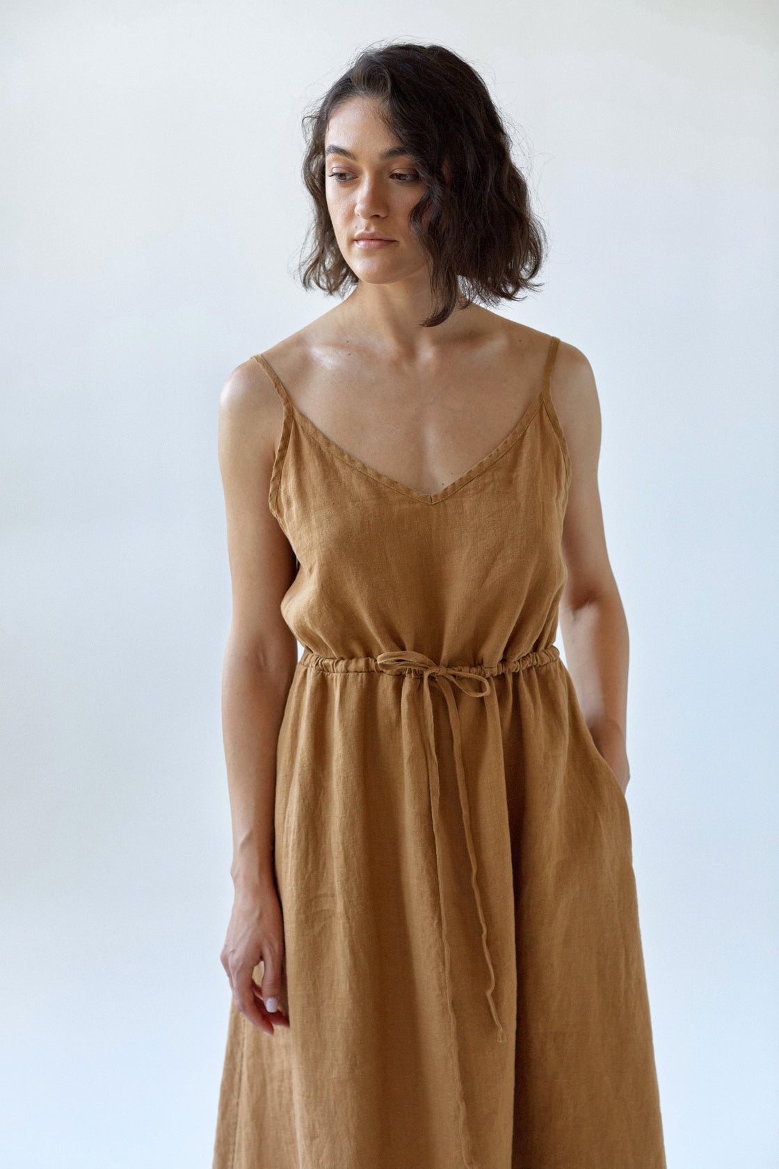 Women's earthy linen summer dress