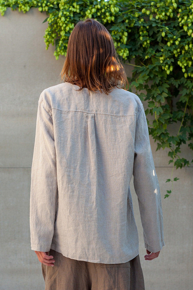 mens linen shirt natural