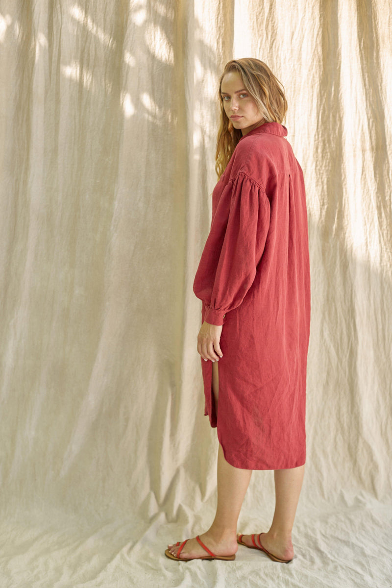 linen winter dresses Embroidered Linen Dresses Long Sleeve Linen Caftans Gown For Fall/Winter main image 0