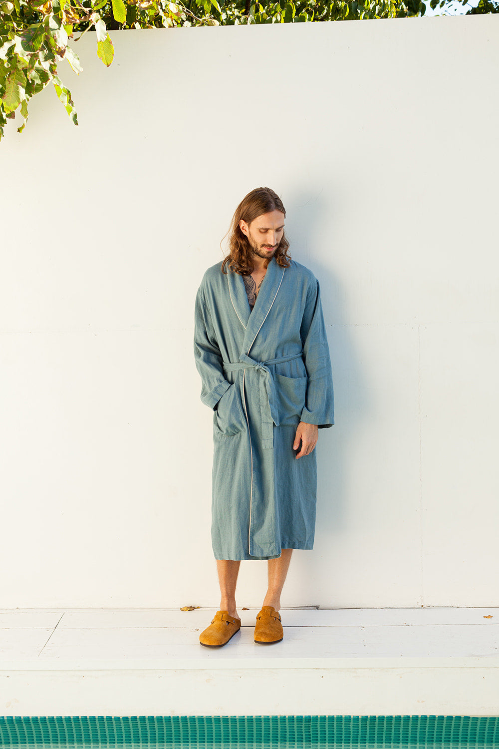 DANDELION men's linen robe