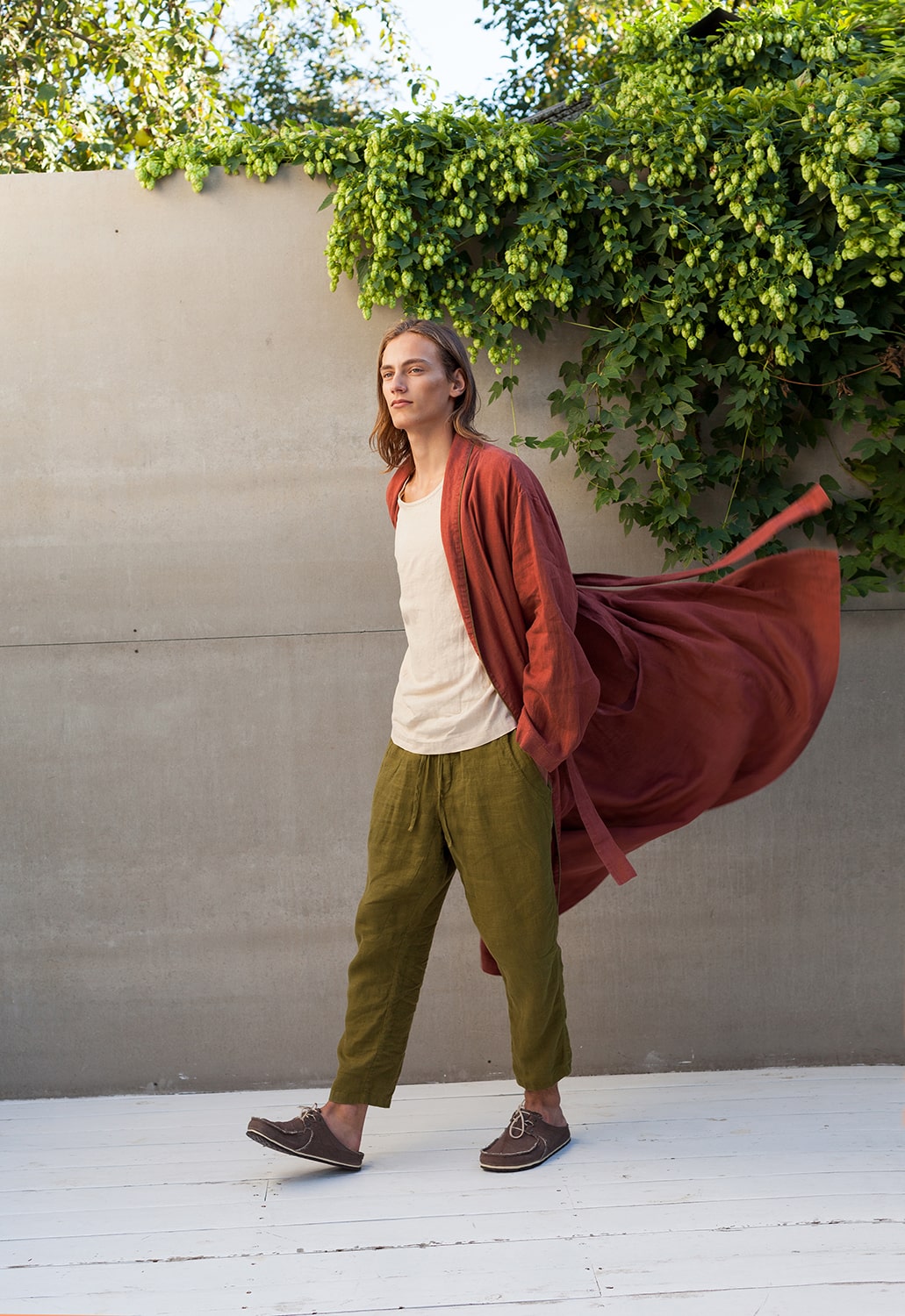 DANDELION men's linen robe