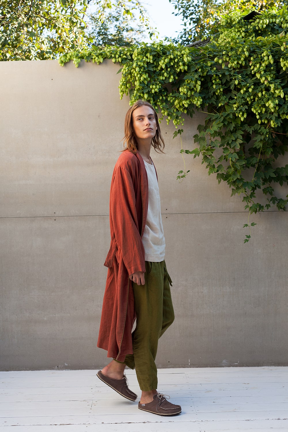 DANDELION men's linen robe