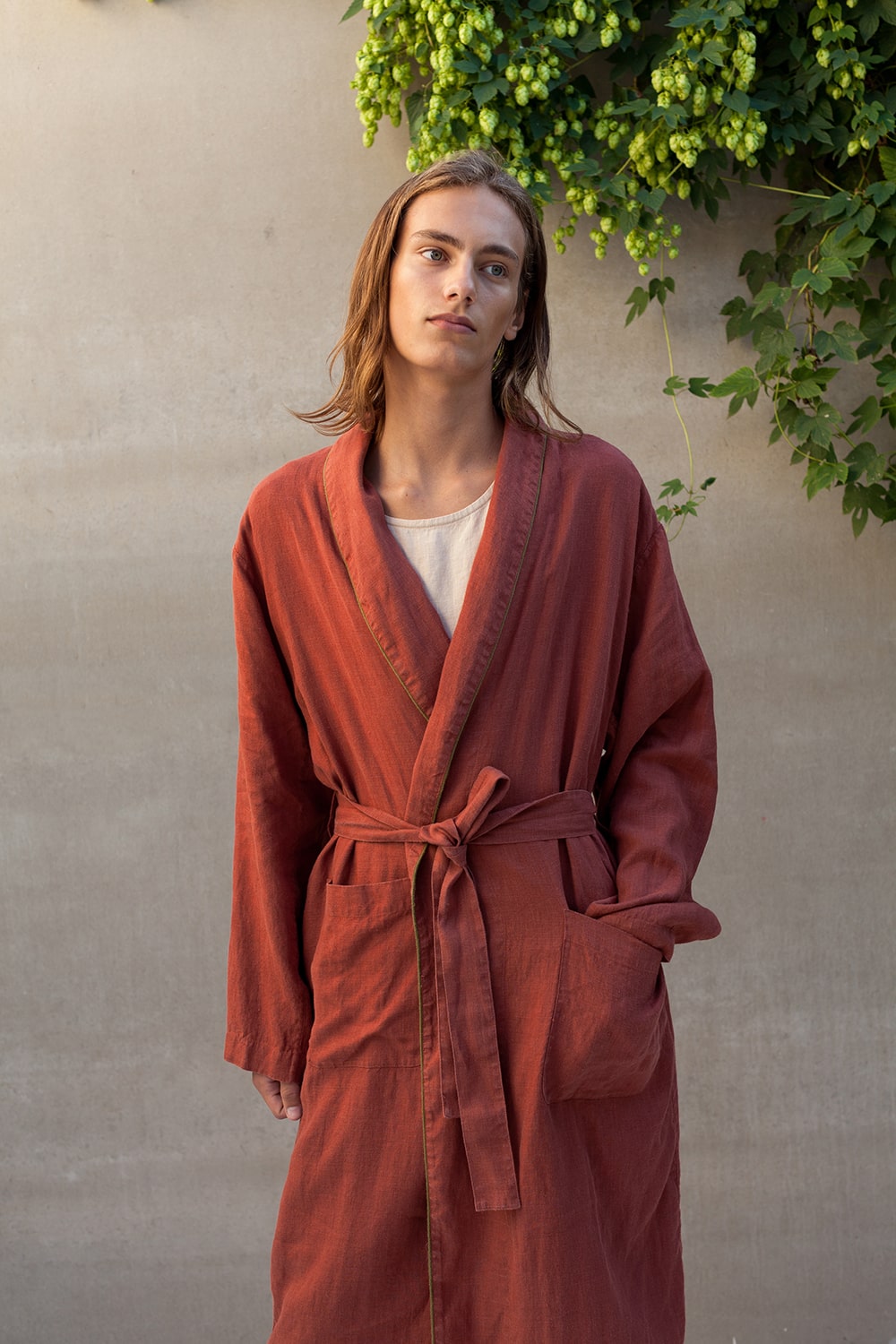 DANDELION men's linen robe