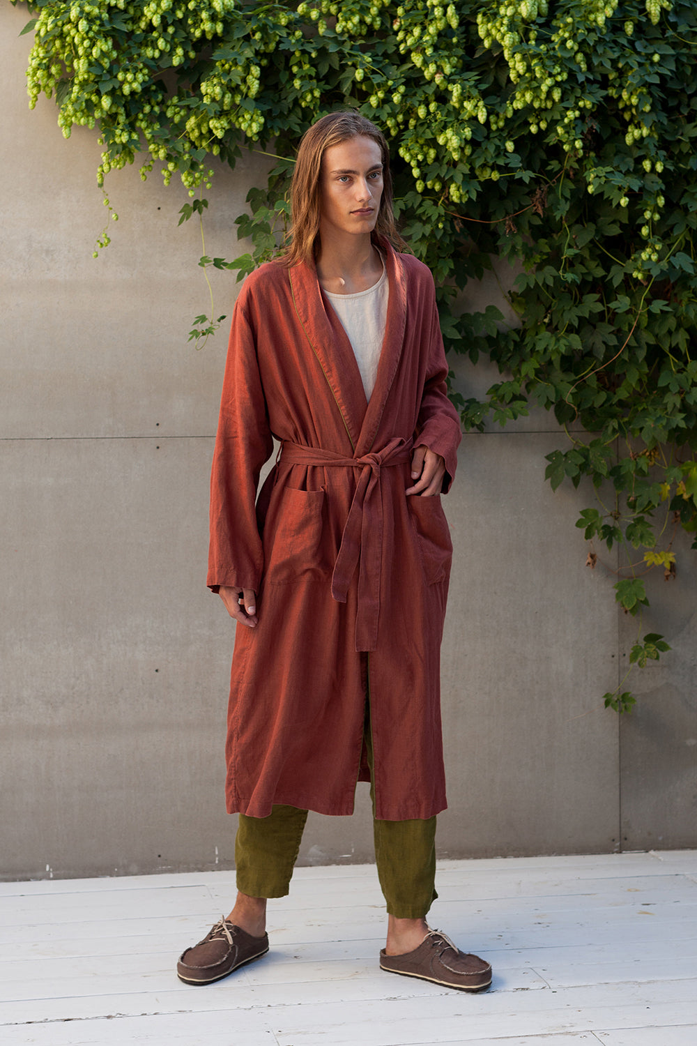 DANDELION men's linen robe