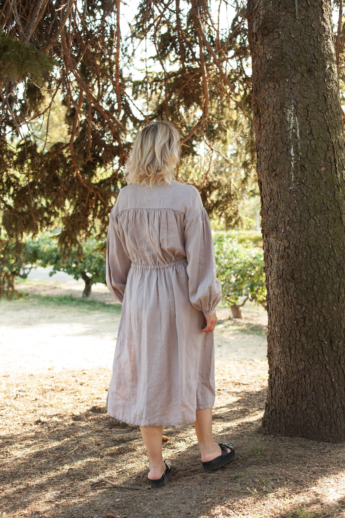 linen dress with sleeves