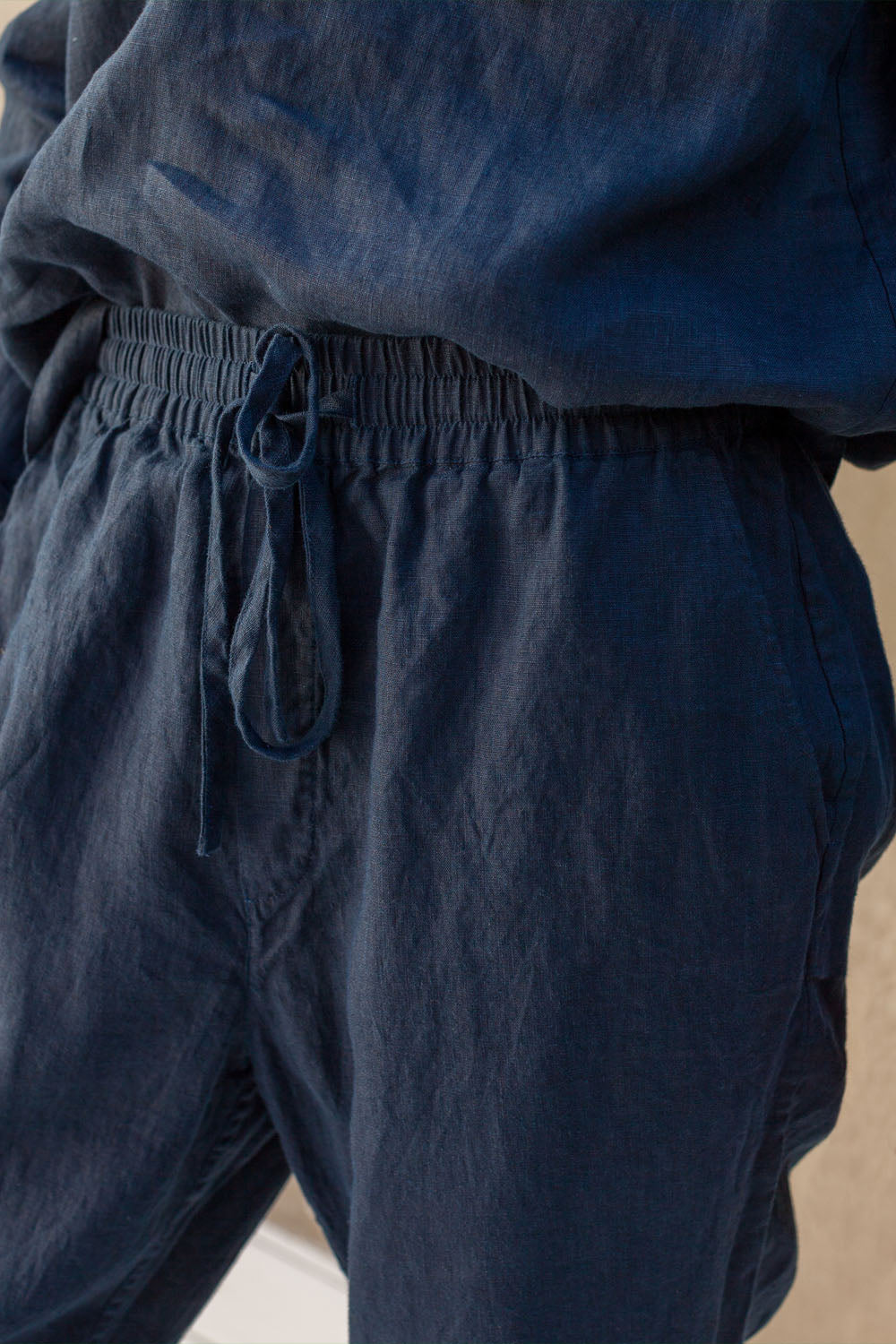 elastic waist linen pants