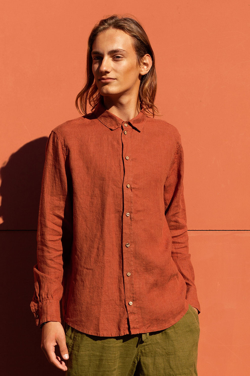 men's button up linen shirt