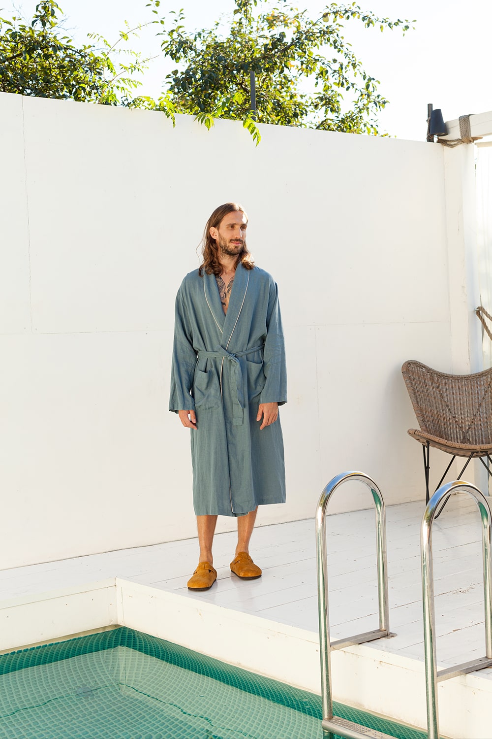 DANDELION men's linen robe