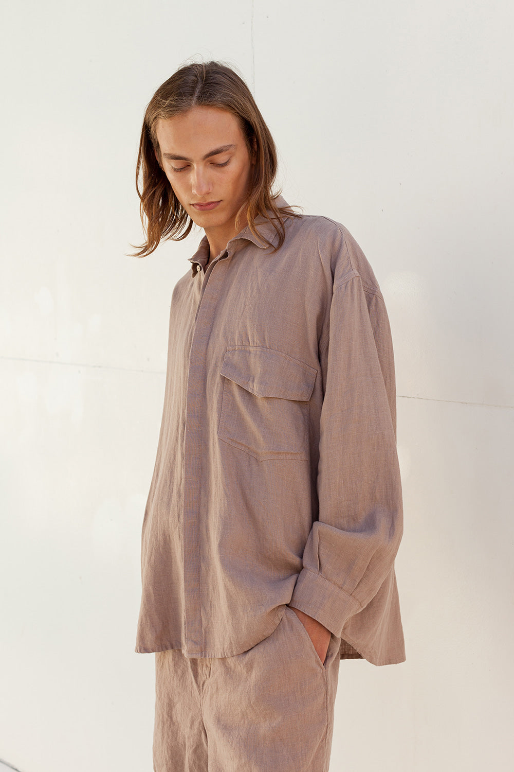 men's oversized linen shirt