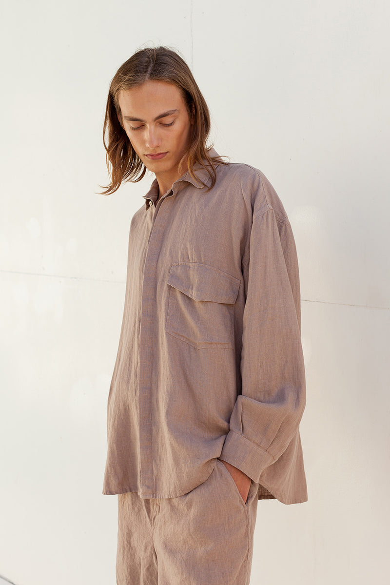 Linen シャツ FREESIA men's oversized linen shirt | Manufacture de Lin