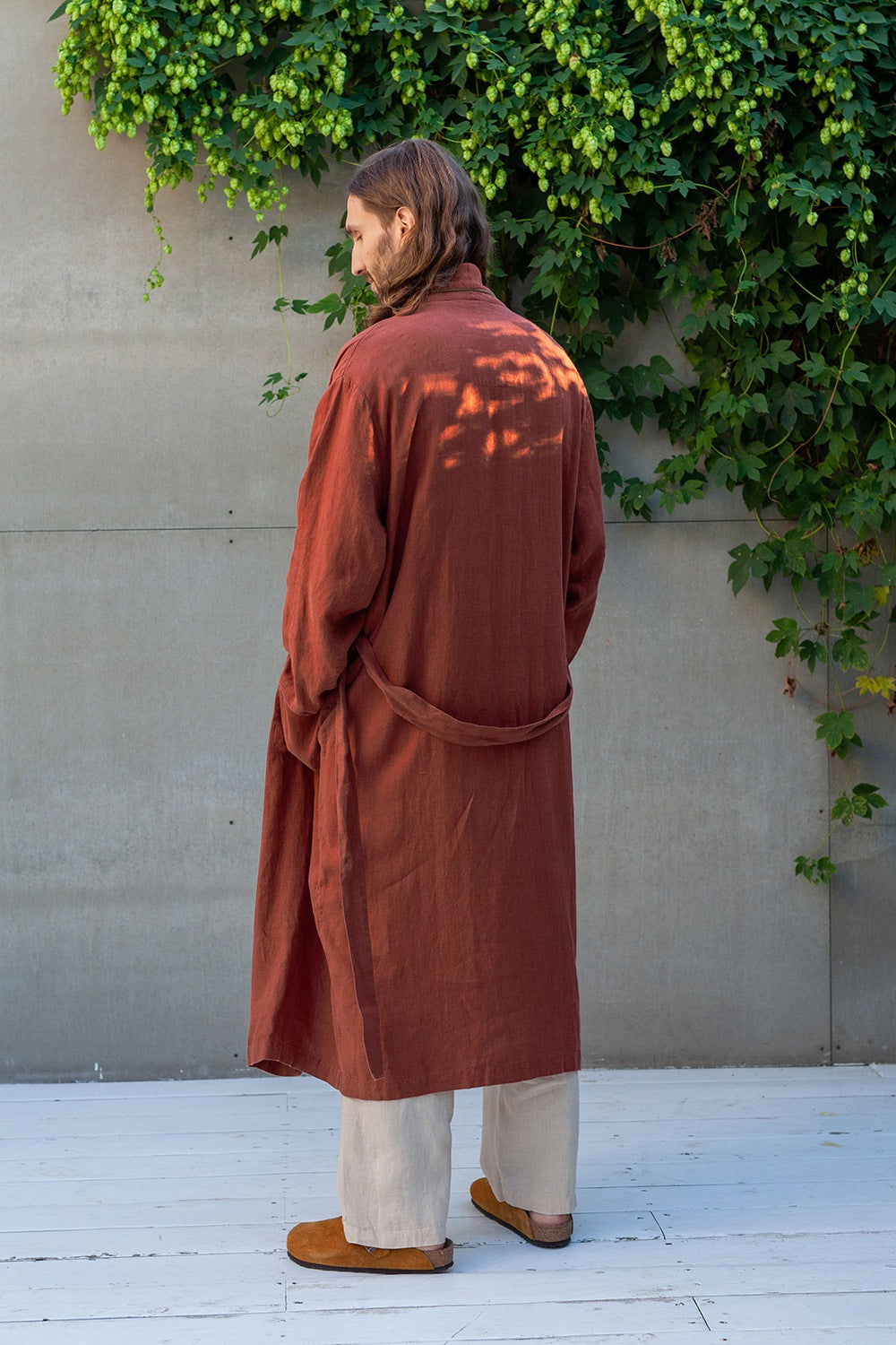 DANDELION men's long linen robe