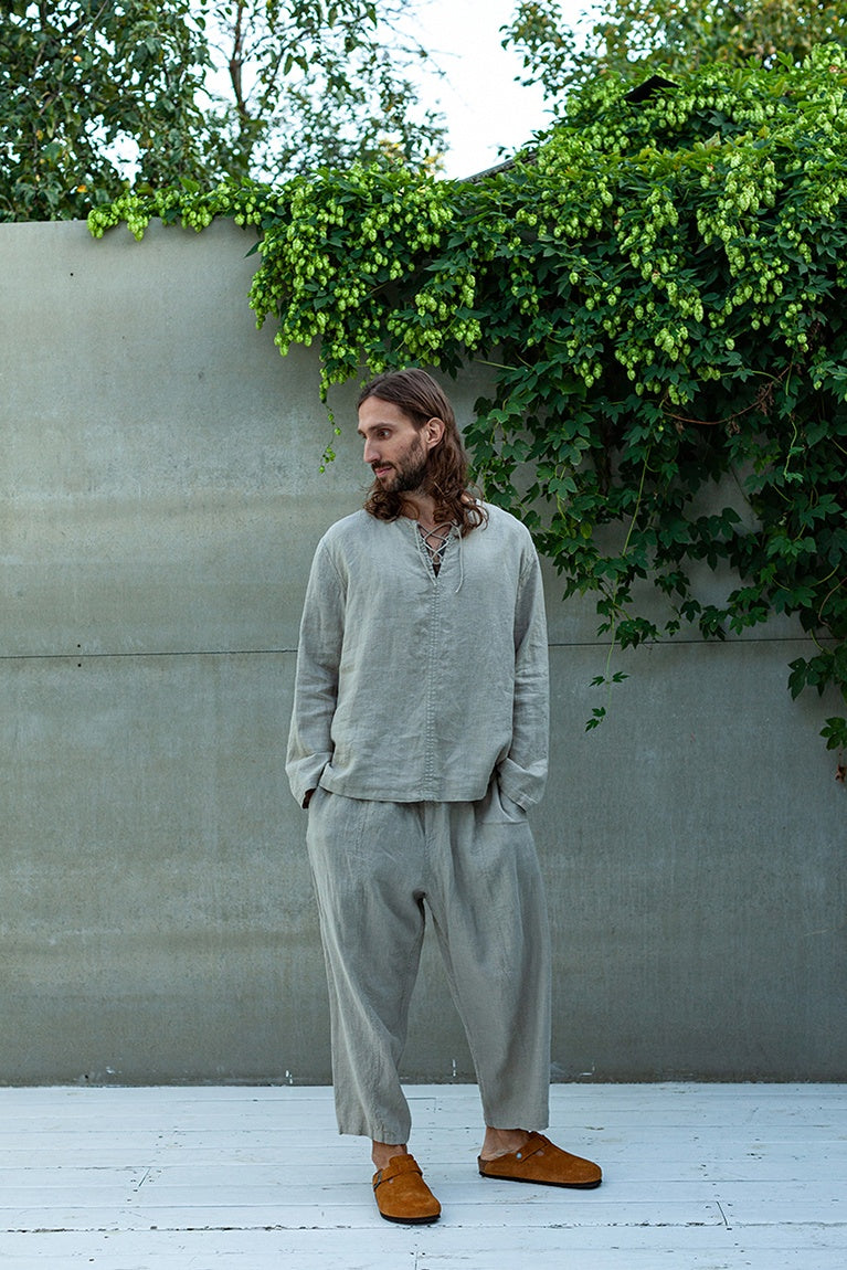 pure linen tunic for men