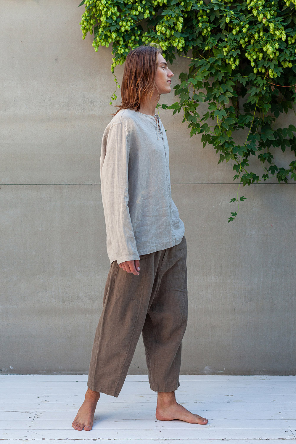 Men's brown linen pants