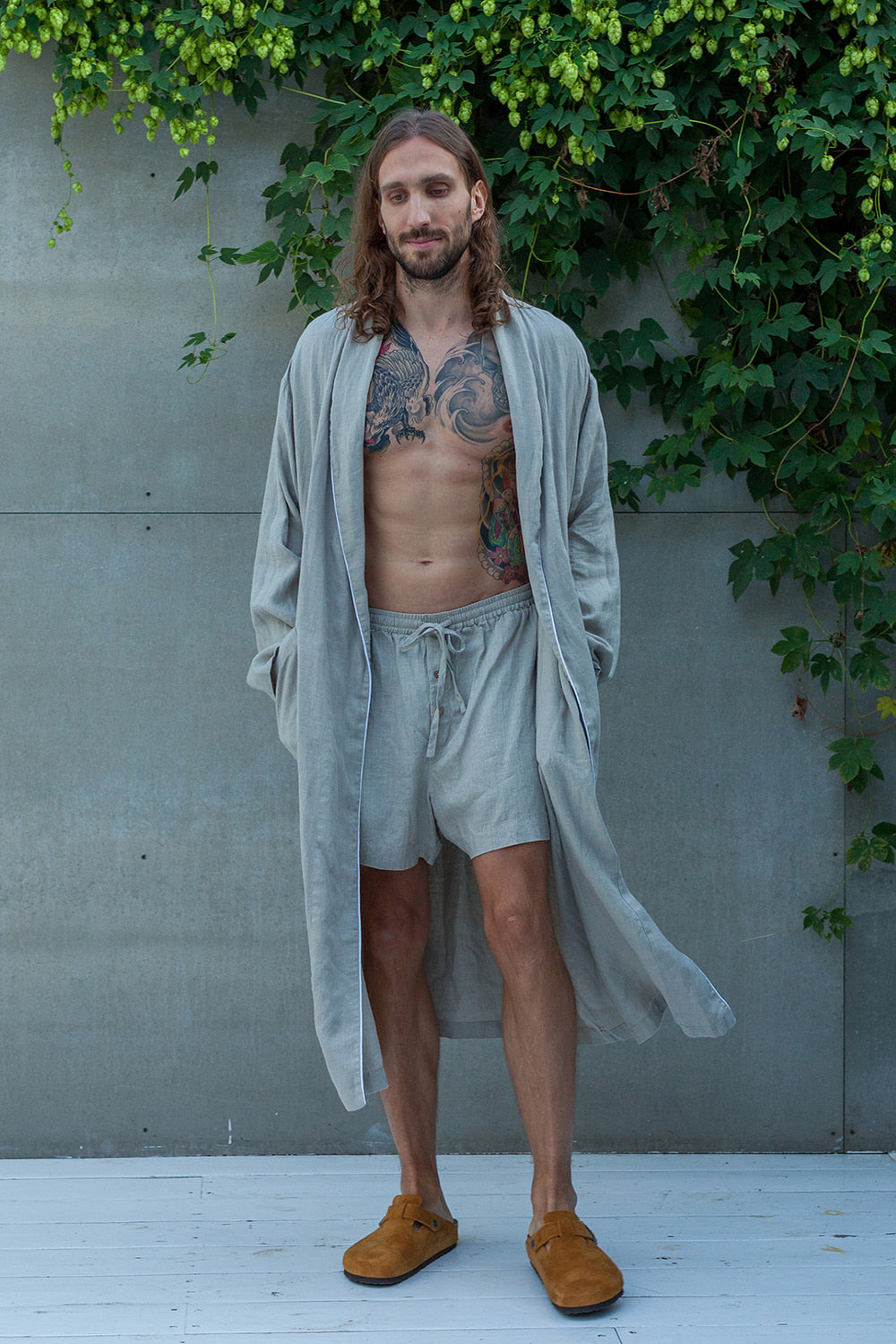 Linen sleep shorts