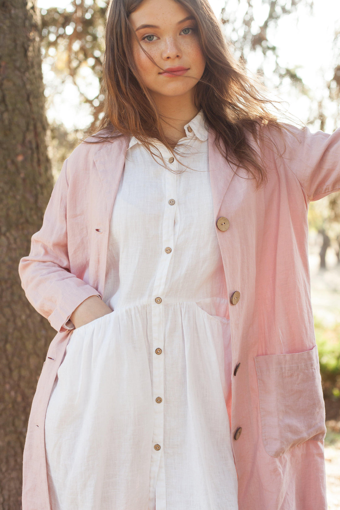 womens pink linen jackets - Manufacture de Lin