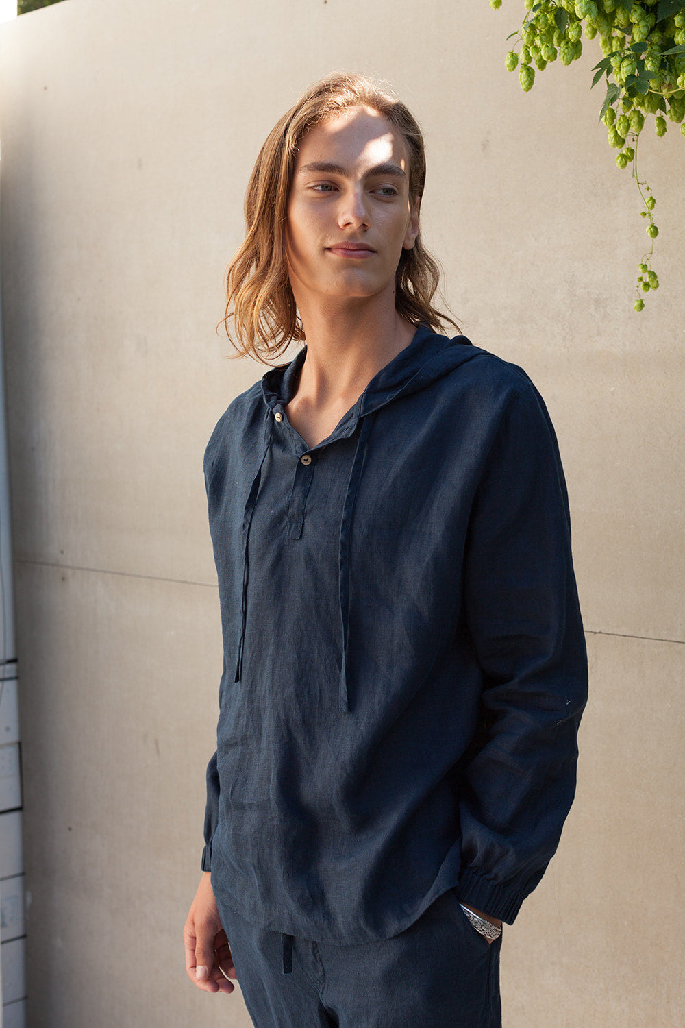 Men's linen hoodie