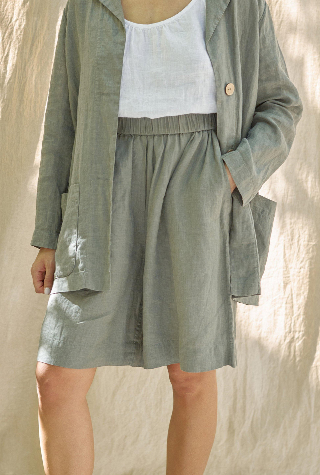 womens linen shorts - Manufacture de Lin