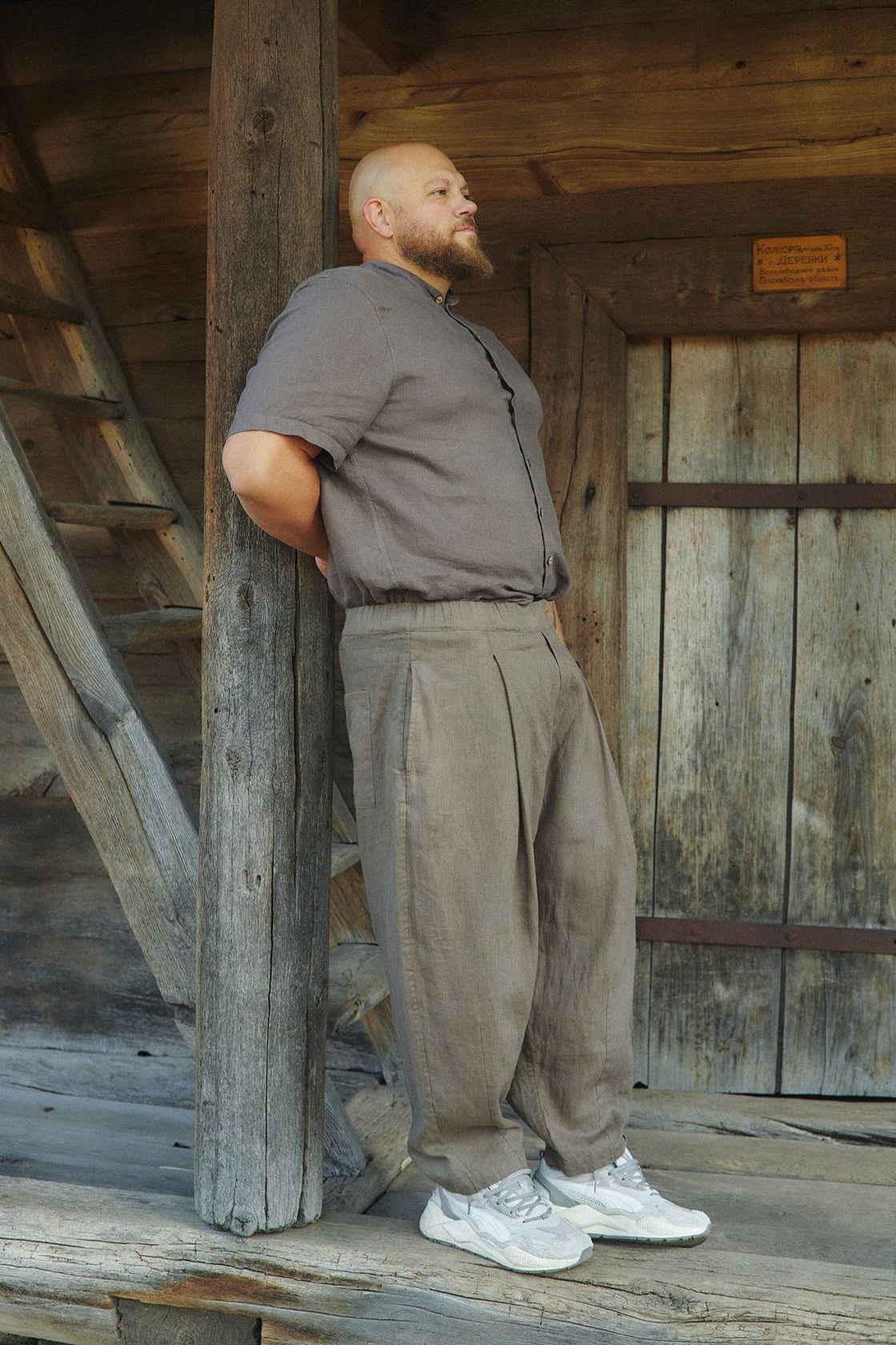 Plus Size Mens Linen Pleated Pants