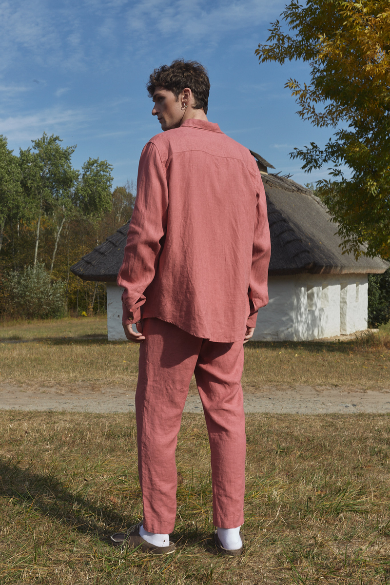 BASIL straight leg linen pants | Manufacture de Lin