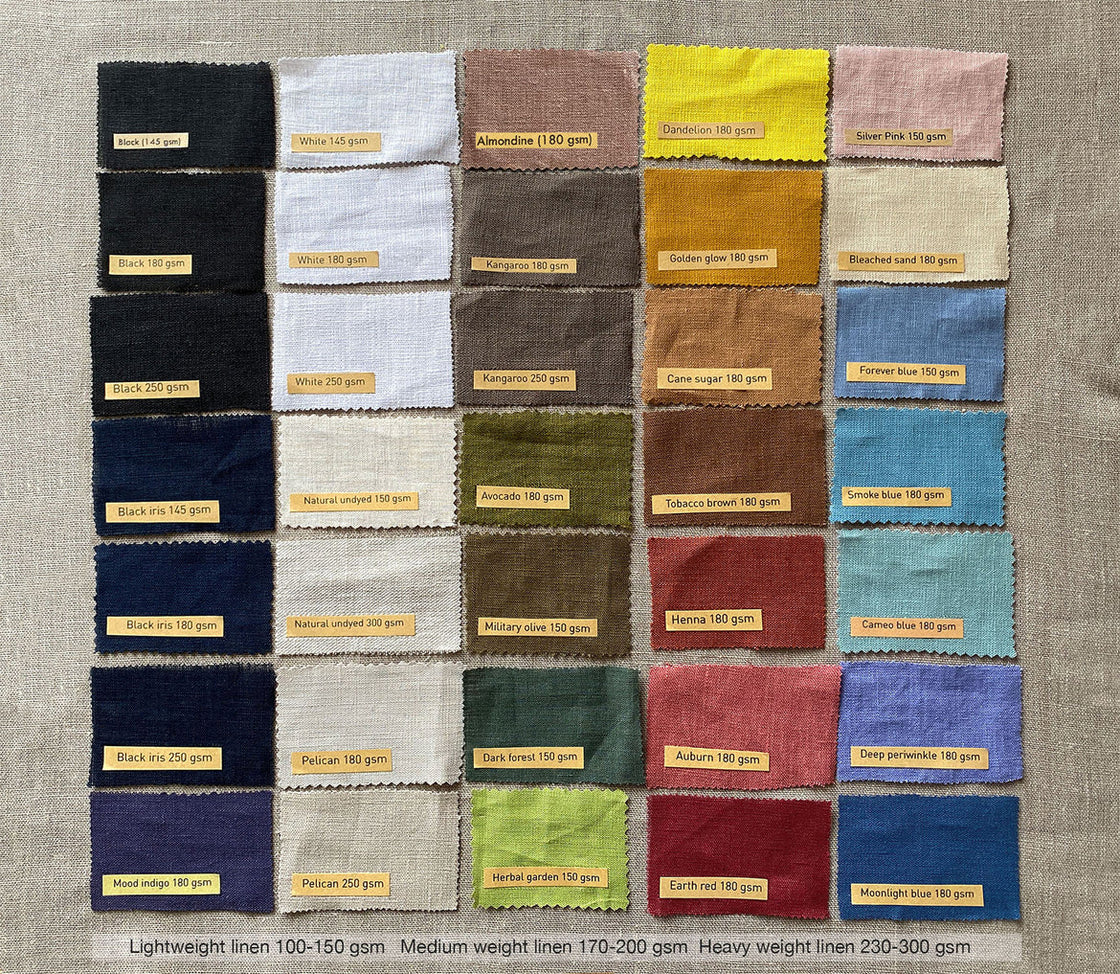 Linen fabric samples