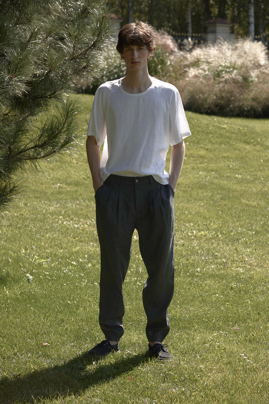 linen jogger pants men's
