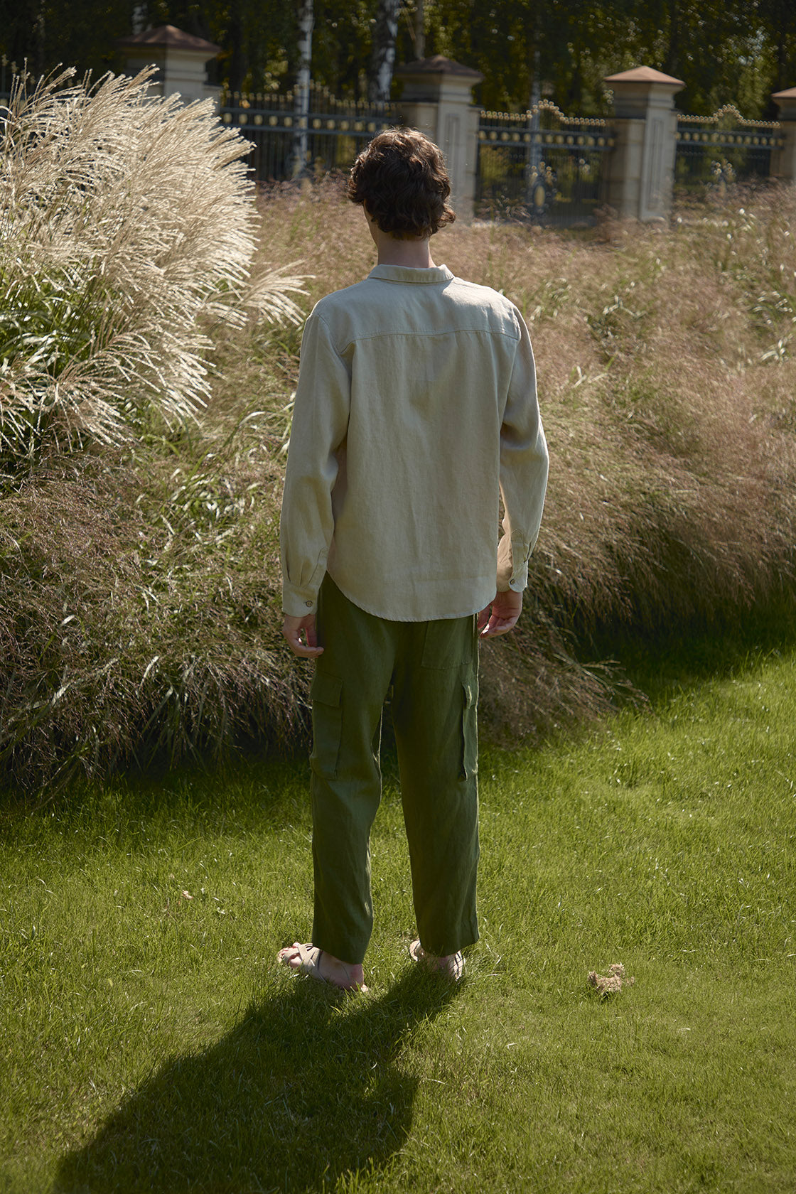 Flax Linen Cargo Pants Men's