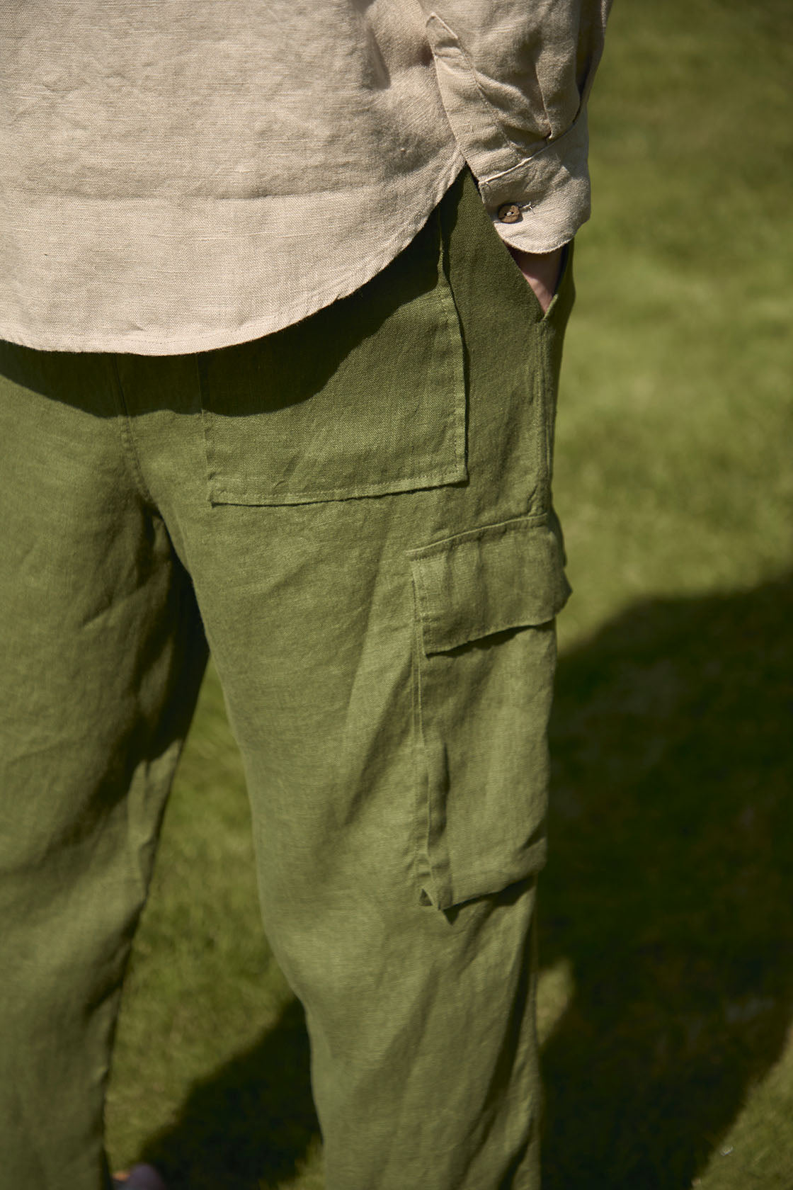 Linen Cargo Trousers