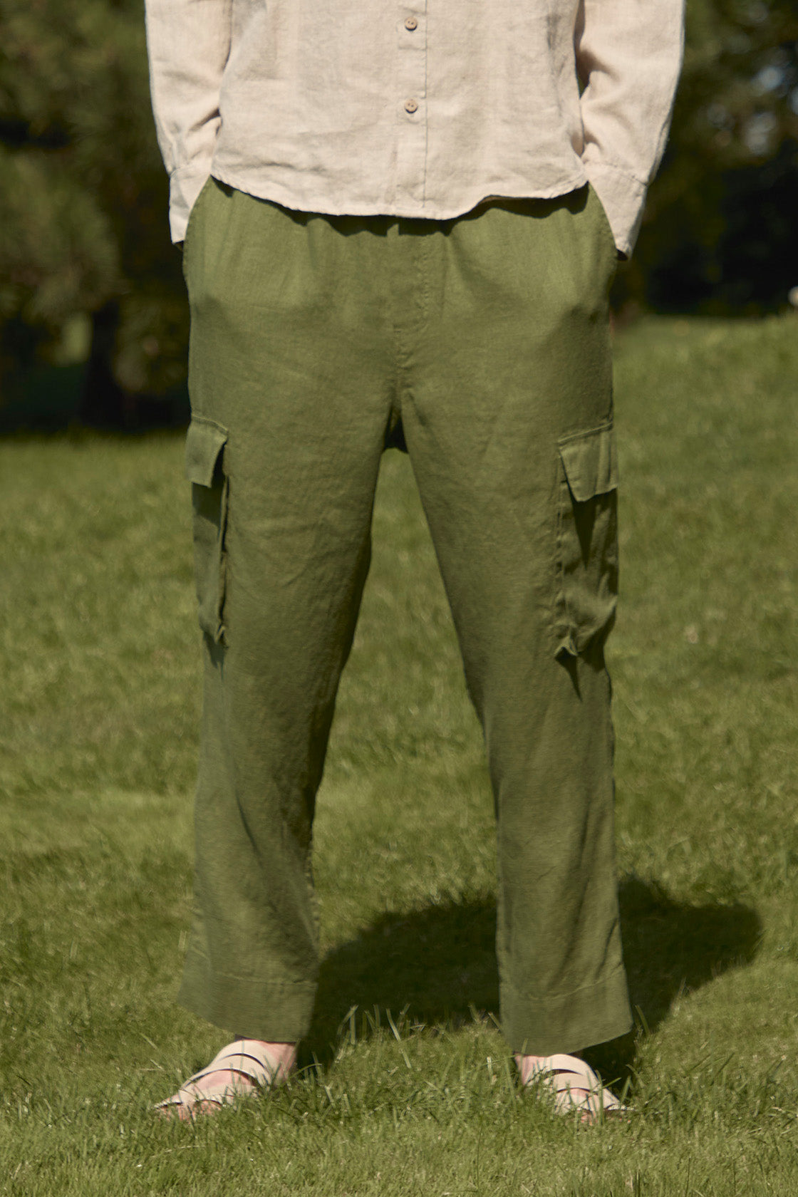 Linen Cargo Pants Men's