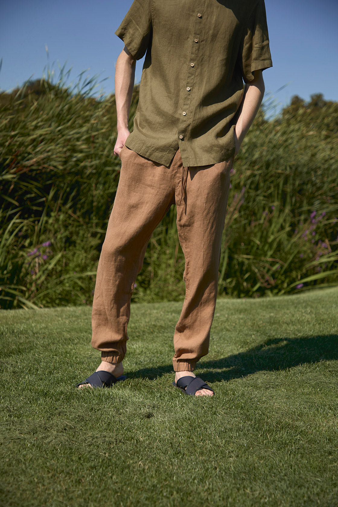 linen sweatpants men's