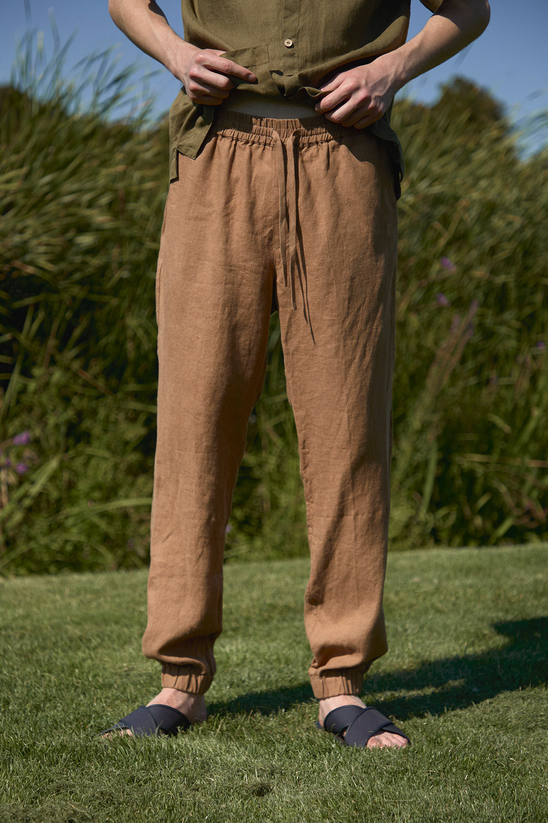 men's linen jogger pants