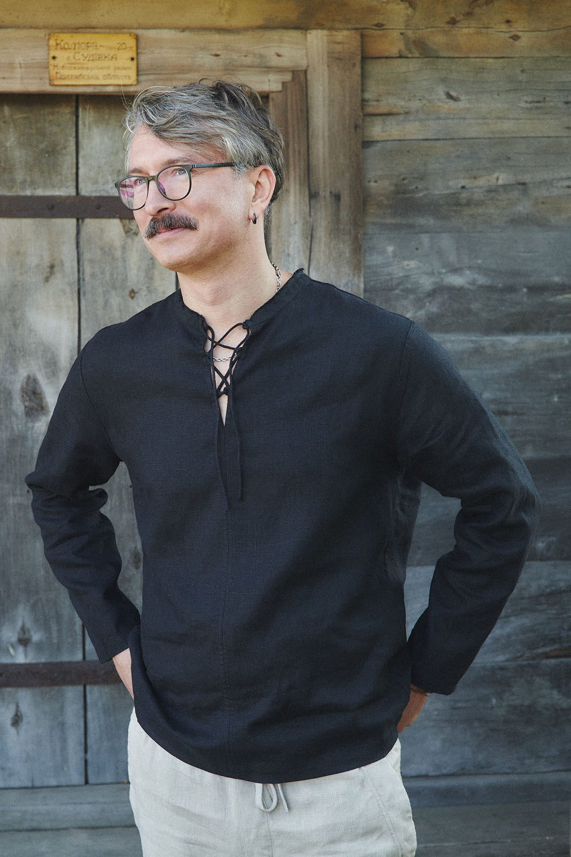Men's Cottagecore Linen Shirt