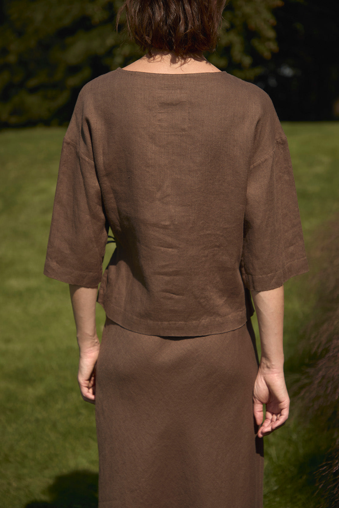 MIMOSA linen wrap top