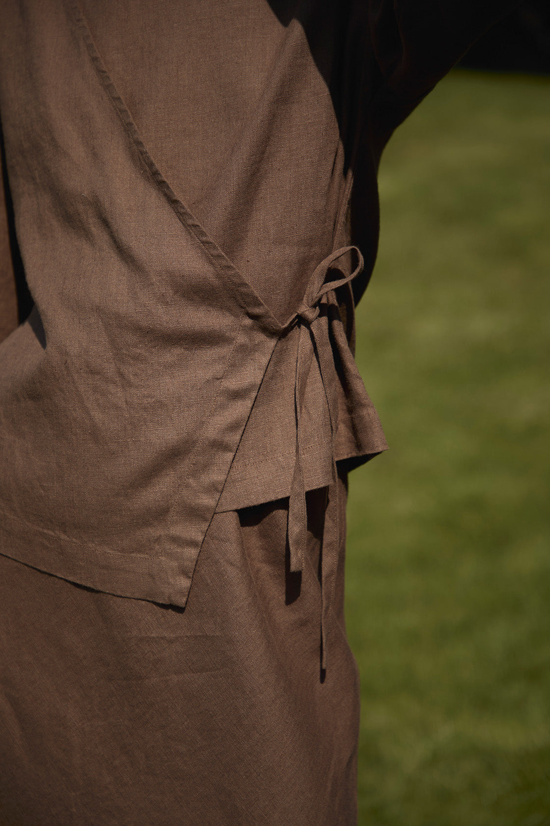 MIMOSA linen wrap top