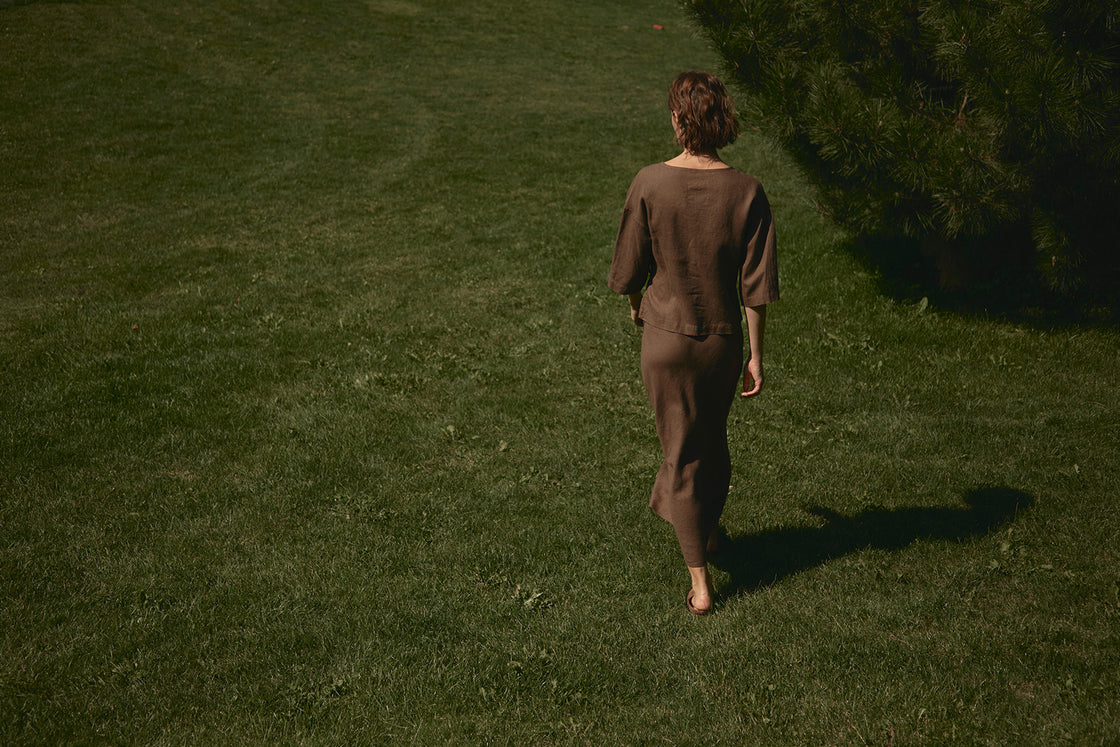 MIMOSA linen wrap top