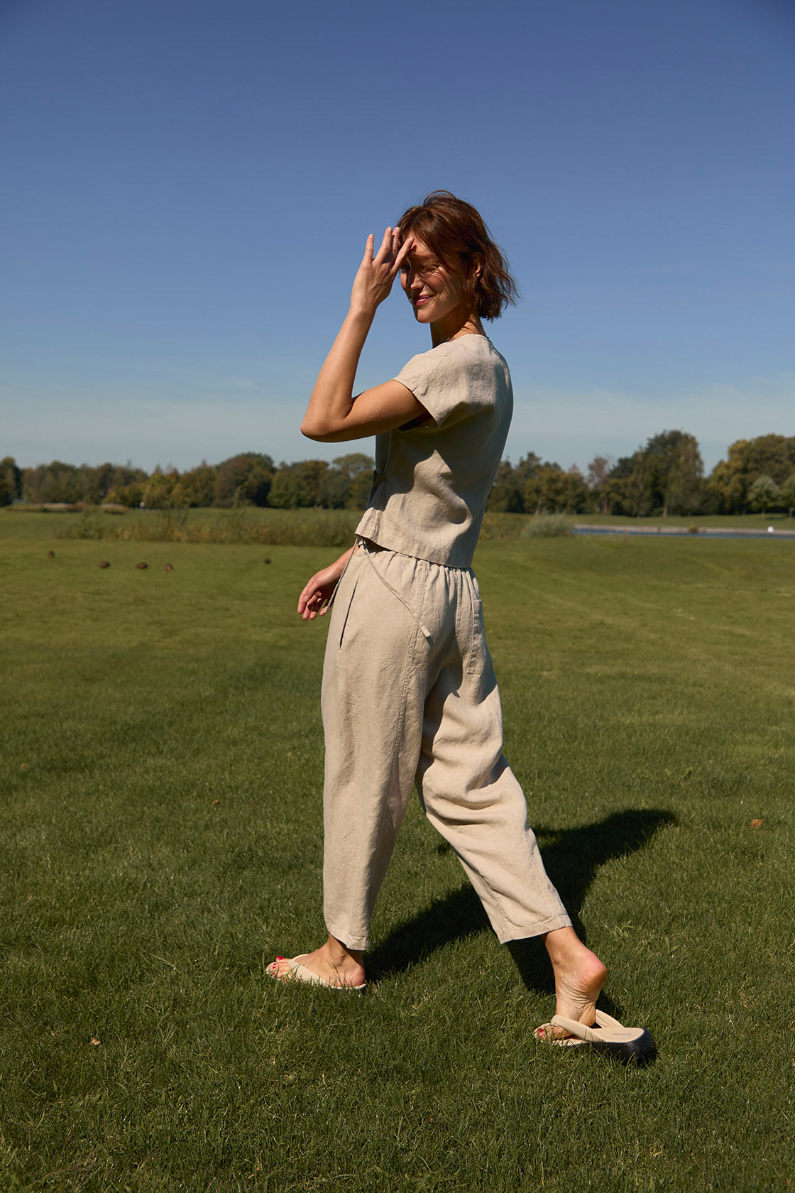 Womens Flax Linen Trousers